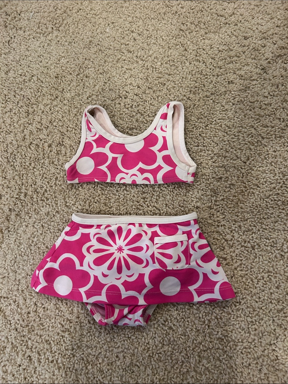 OshKosh B'gosh Pink and White Floral Two-Piece Swim Set